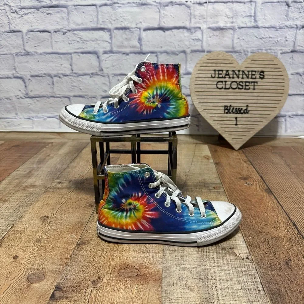Converse Chuck Taylor All-Star Unisex Youth Size 3 Tie Dye Rainbow high top